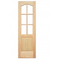 Puerta de paso provenzal madera vitrina en pino marítimo 